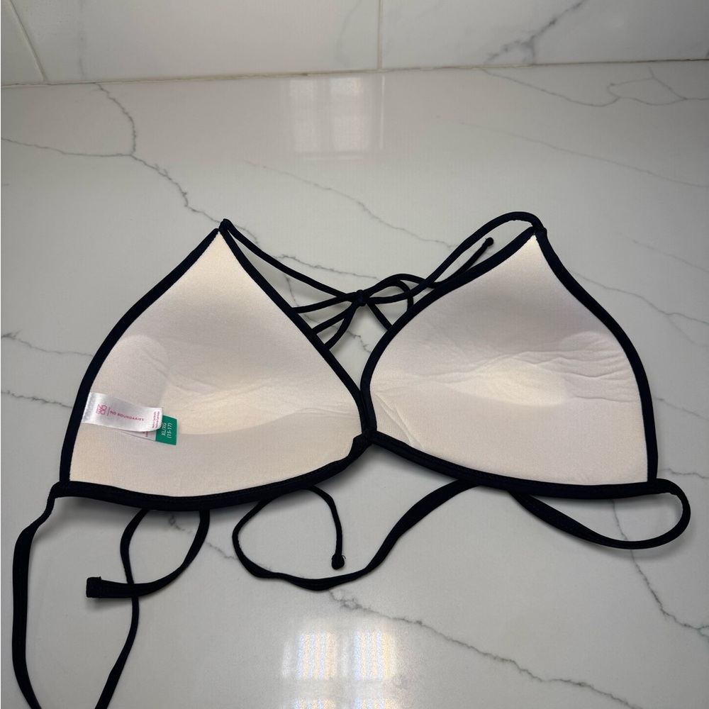 No Boundaries Blue and White Tie Dye Bikini Top - Picture 9 of 9